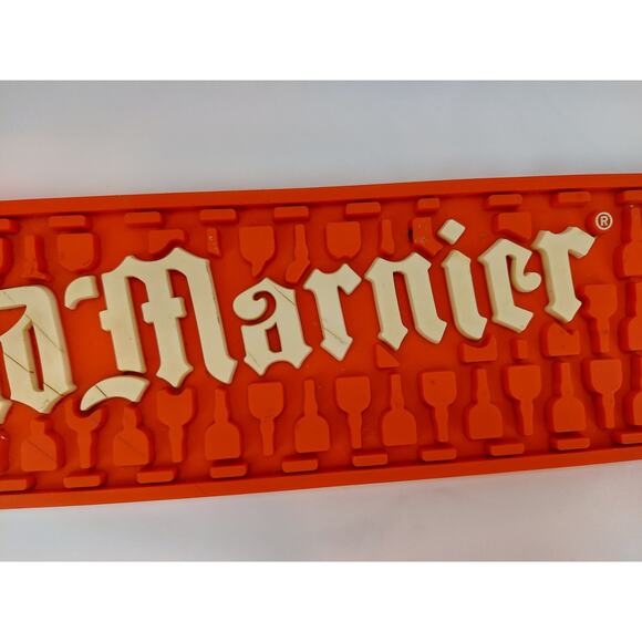 Grand Marnier Red/White Rubber Bar Drip Spill Rail Mat Bar Drying Lot of 2 - Picture 7 of 7